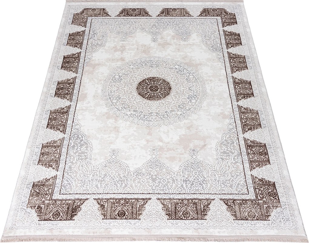 Koberec SAHARA N761A krémovo-hnedý obdĺžnikový – teplo a štýl Rozmer: 180x250 cm