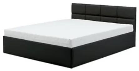 Čalúnená posteľ MONOS II s matracom rozmer 160x200 cm Čierna eko-koža Penový matrac