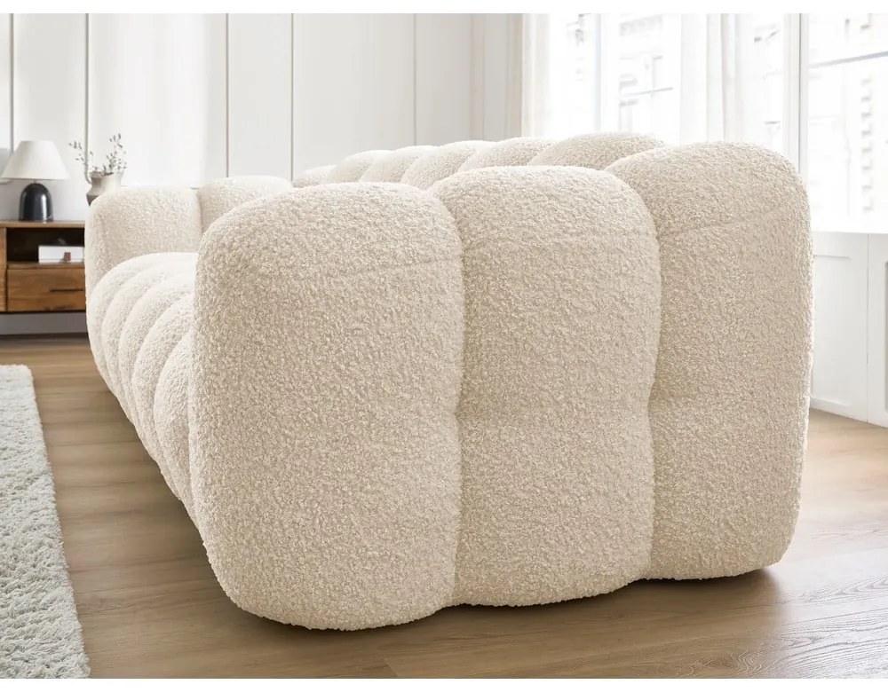 Béžová pohovka z textílie buklé 232 cm Hippolyte – Bobochic Paris