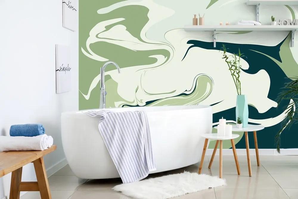 Samolepiaca tapeta abstraktný zelený vzor - 300x200