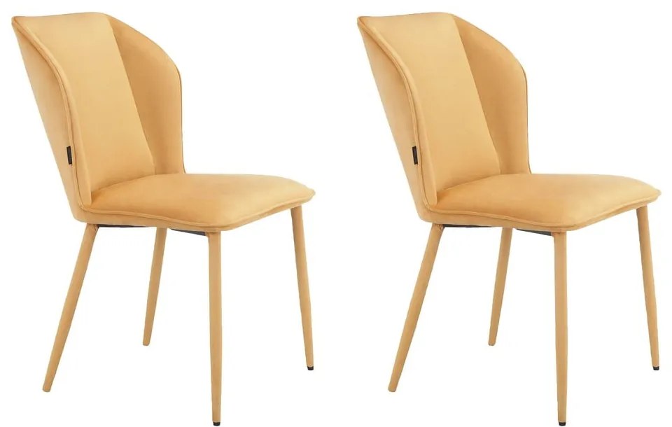 Žlté zamatové jedálenské stoličky v súprave 2 ks Wilma – Støraa