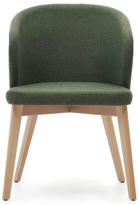 Tmavozelené čalúnené jedálenské kreslo Darice – Kave Home
