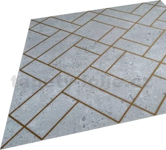 3D panel 0067 rozmer 50 cm x 50 cm, beton GLAMOUR 1 so zlatými kontúrami, IMPOL TRADE