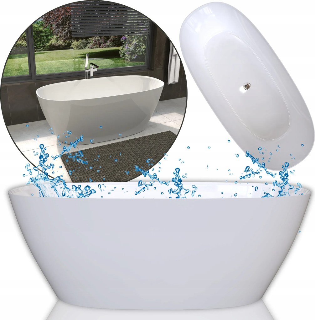 Voľne stojaca vaňa 165 oválna Kúpeľňová moderná Konglomerat dolomitová