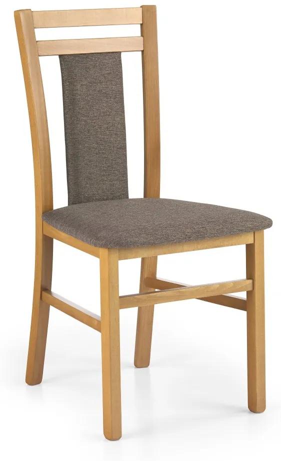Drevená jedálenské stolička HUBERT 8 – masív, látka, viac farieb tmavý orech / béžová