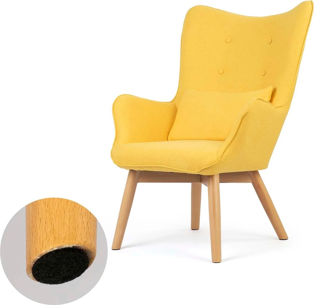 SOFOTEL Kreslo s opierkou na ruky a podnožkou Norse 2043 - žlté