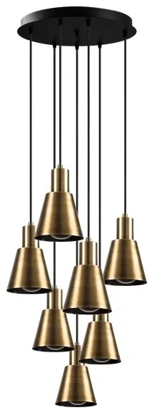 Luster na lanku KEM 7xE27/40W/230V zlatý