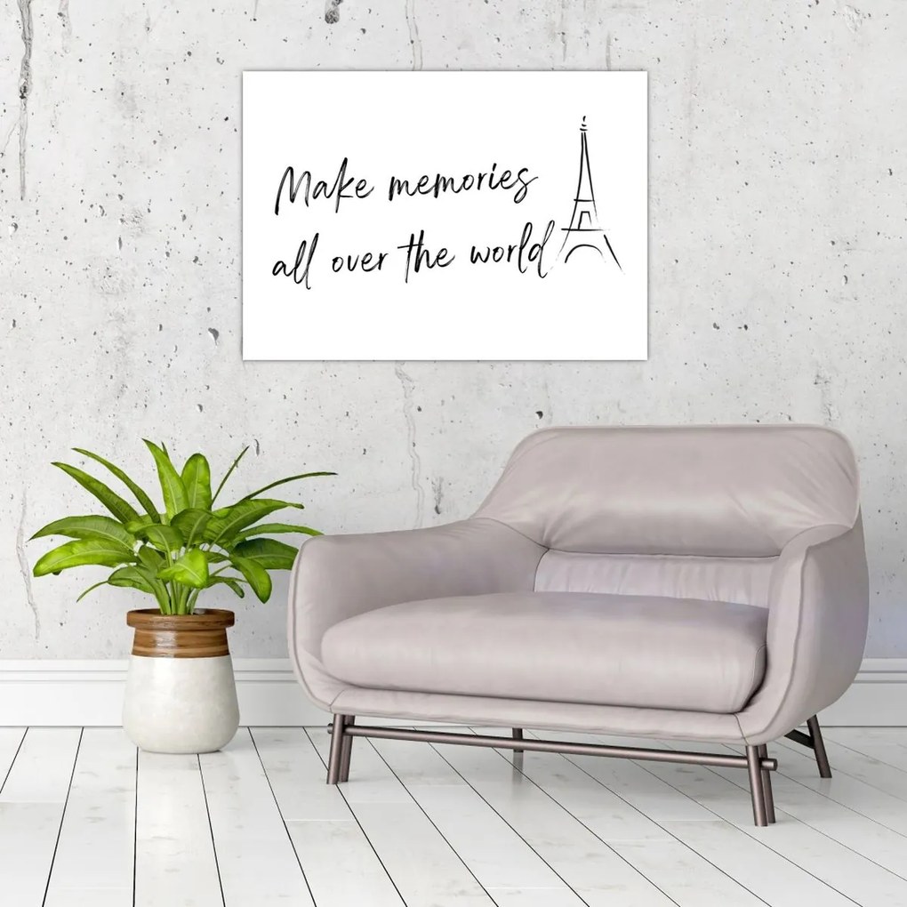 Sklenený obraz - Make memories (70x50 cm)