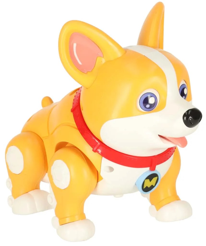 KIK Interaktívna hračka pes Corgi s hudbou a svetielkami