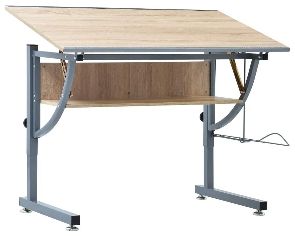 vidaXL Kresliaci stôl pre dospievajúcich dub 110x60x87 cm MDF