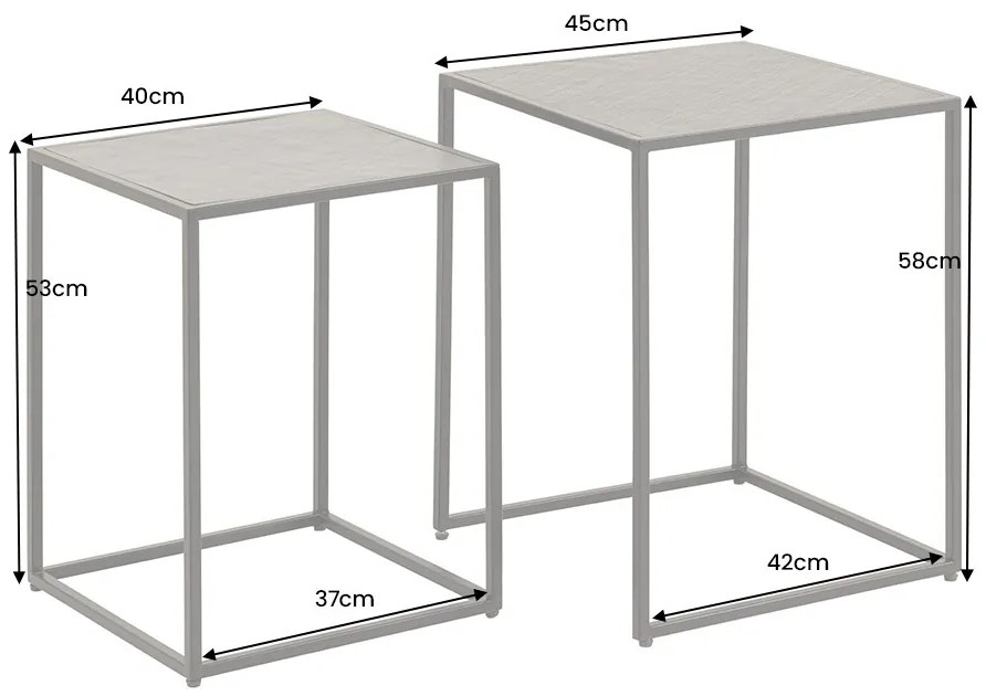 Sada konferenčných stolíkov Quillon 45 cm čierna