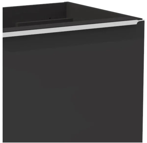 Závesná skrinka SantaFe Lola s doskou a umývadlami 140 cm čierna