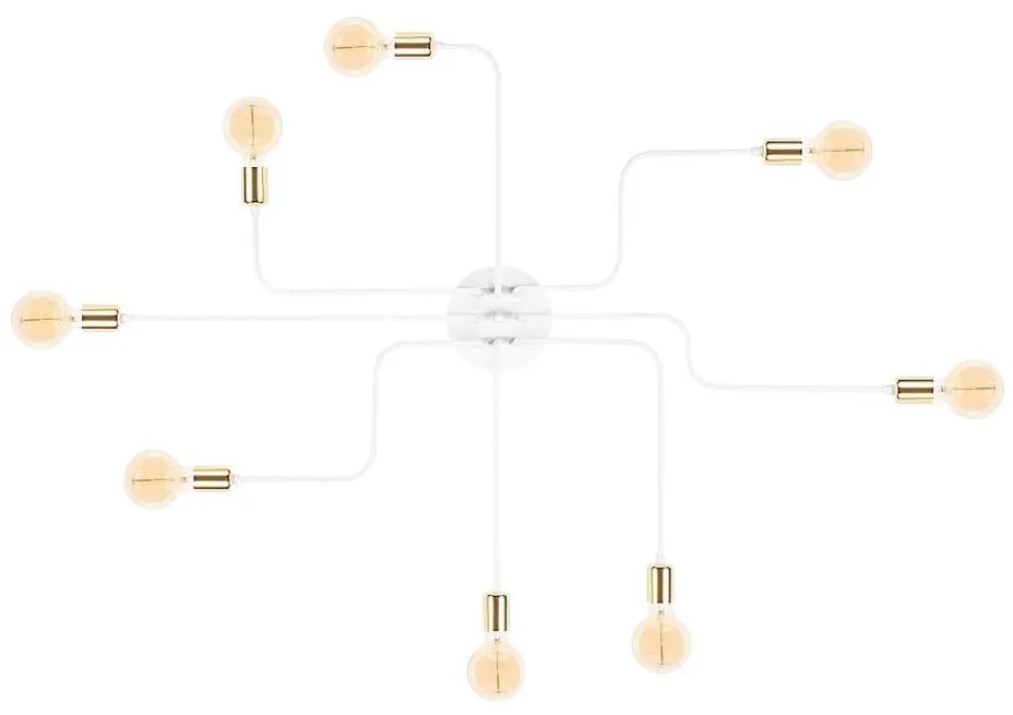 Prisadený luster TRUVA 8xE27/40W/230V biela/zlatá