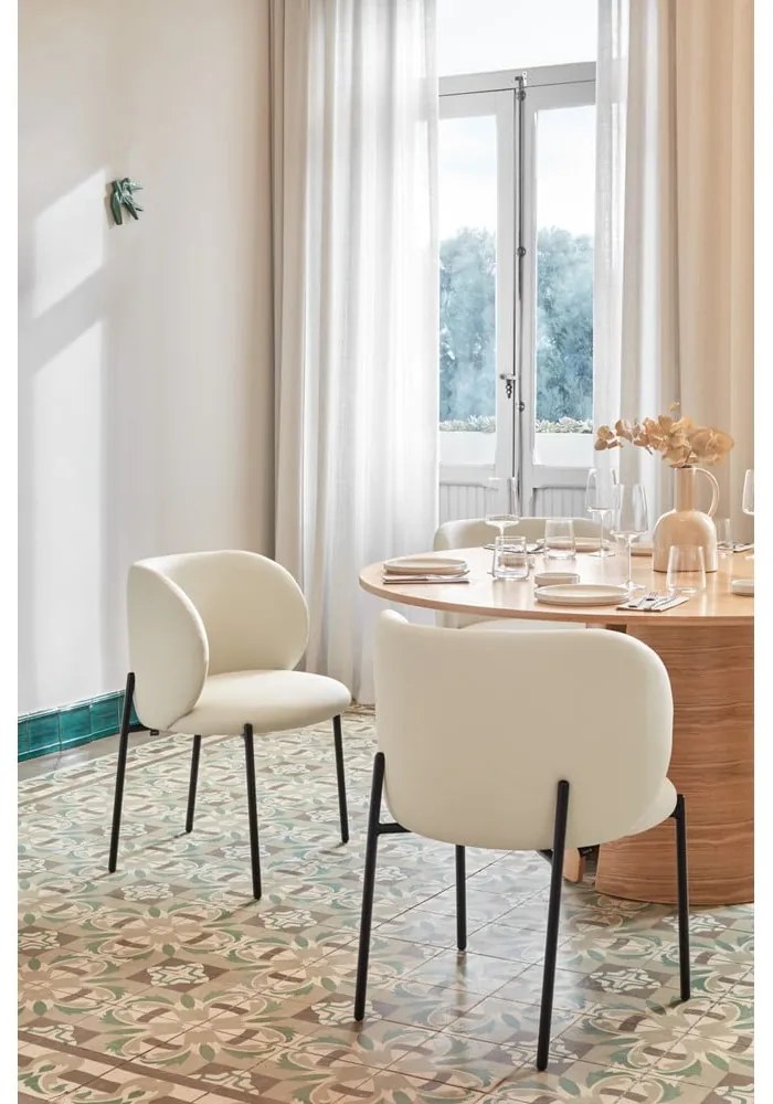 Biele čalúnené jedálenské kreslá v súprave 2 ks Mogi – Teulat