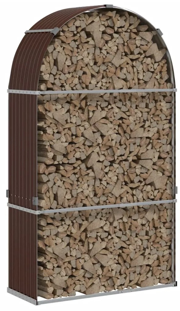 Držiak na polená hnedý 120x45x210 cm pozinkovaná oceľ