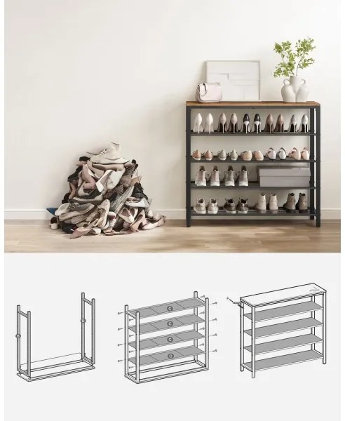 Botník DAVOR hnedý/čierny