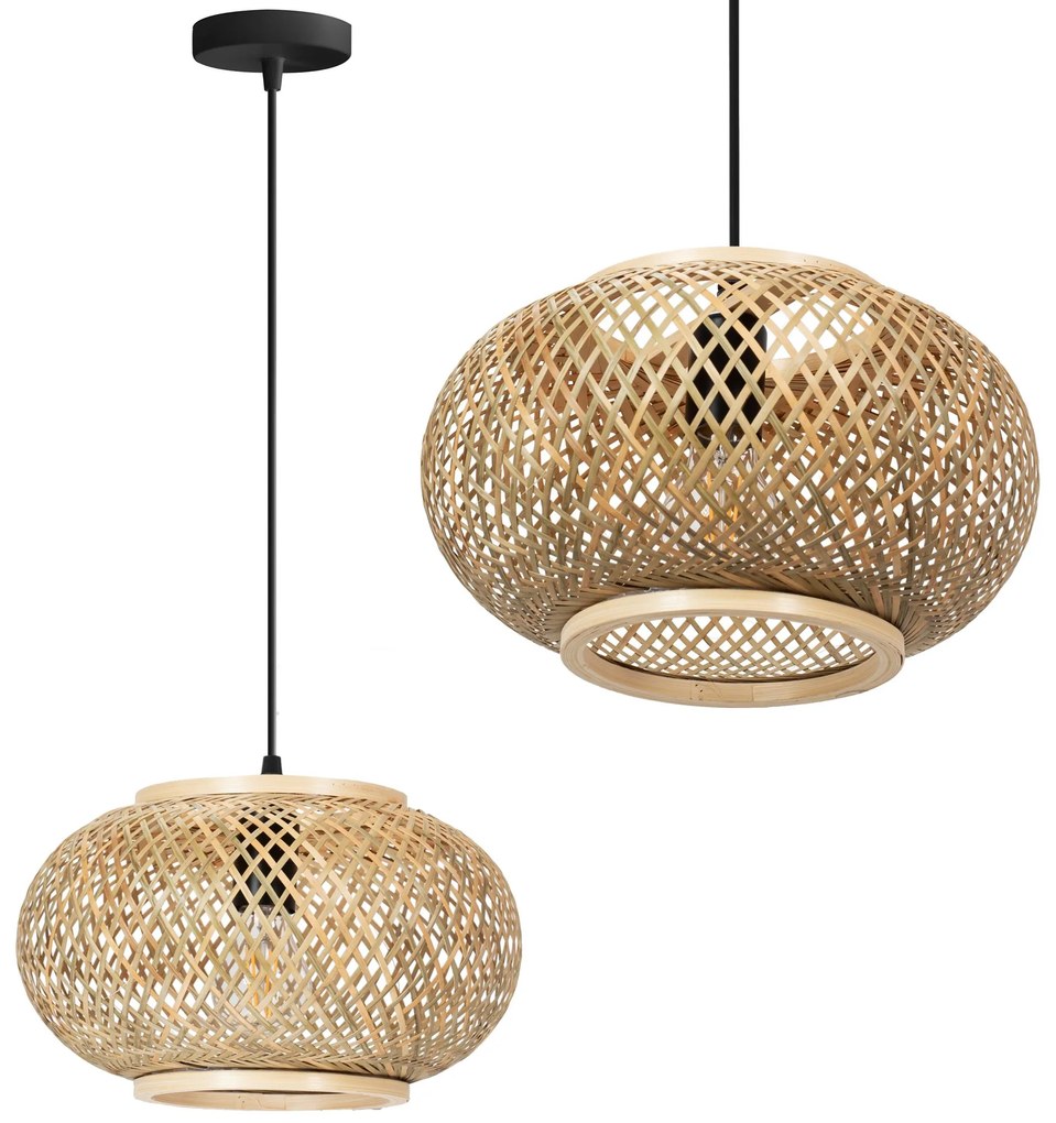 Toolight Toolight, stropné svietidlo v štýle Boho 1xE27 APP1247-1CP, prírodná, OSW-01410