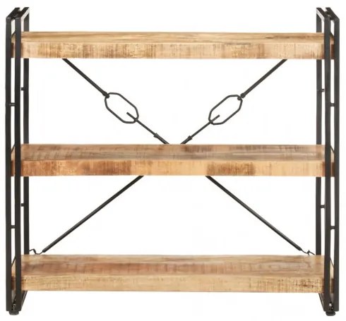 vidaXL Knižnica s 3 policami 90x30x80 cm mangovníkový masív-