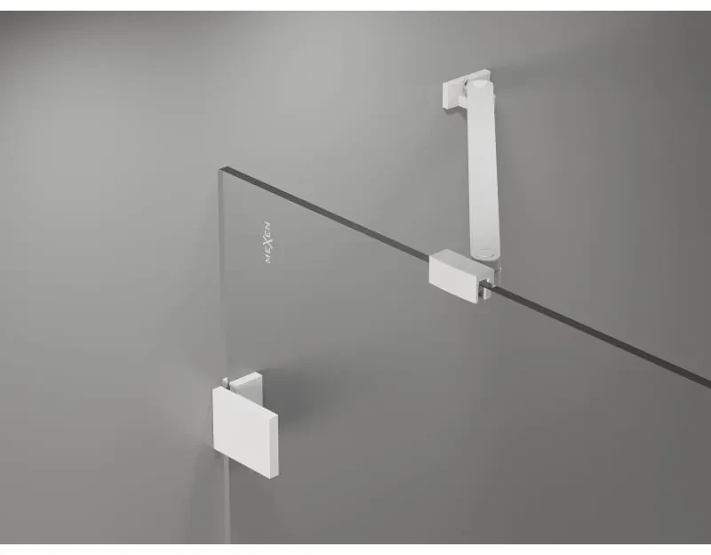 Mexen Lunar Duo, výklopný sprchový kút 85 x 85 cm, 8mm číre sklo, biely profil, 834-085L-085P-20-00
