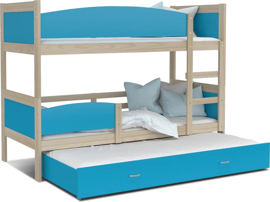 GL Poschodová posteľ Twist 3 Color 190x80 Farba: Modrá