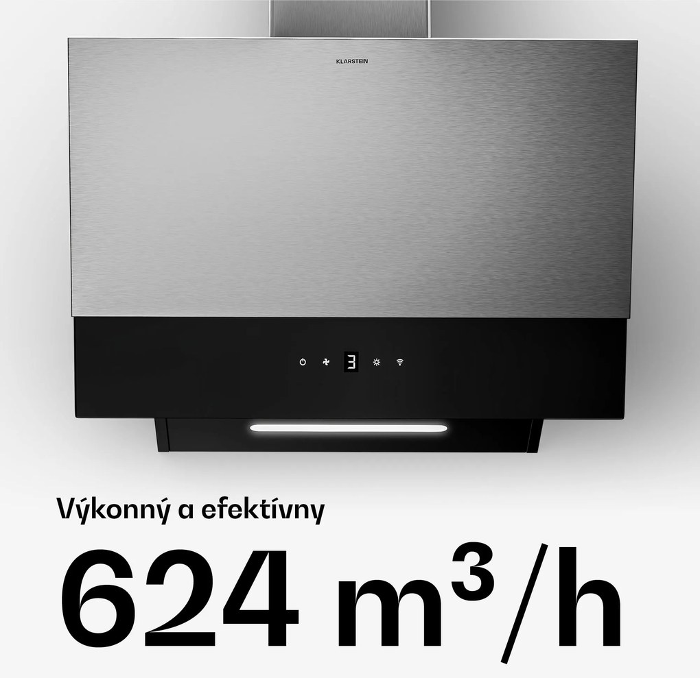 Klarstein Verosteel digestor | Elegantný, minimalistický, výkonný | Trieda energie A | 624 m³/h | 60 cm