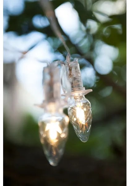 Rozširovacia LED vonkajšie reťaz CONE FILAMENT 20xE10 14m číra/teplá biela IP44