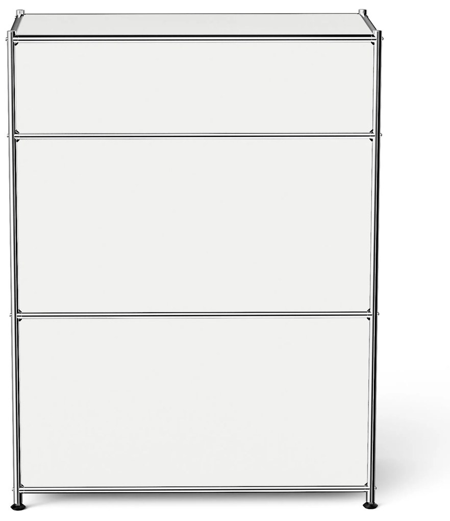 Komoda Kovová komoda »CN3« so zásuvkou a výklopnými priečinkami, biela