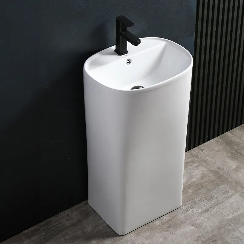 BPS-koupelny Voľne stojace keramické umývadlo CLARO WH 490 49x38 cm, biela lesk