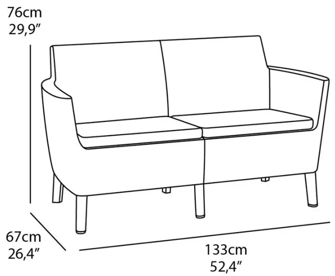 Allibert SALEMO 54579 Záhradný polyratanový set - grafit
