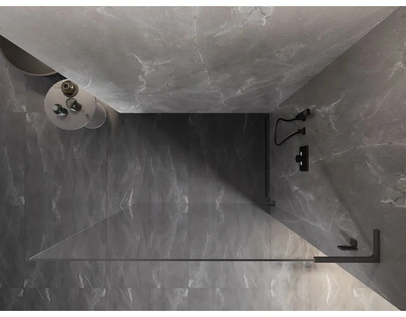 Mexen, Mexen Lunar L sprchová stena pravá 100 x 200 cm, priehľadná 8 mm, pištoľový kov - 830L-100-000-95-00-P