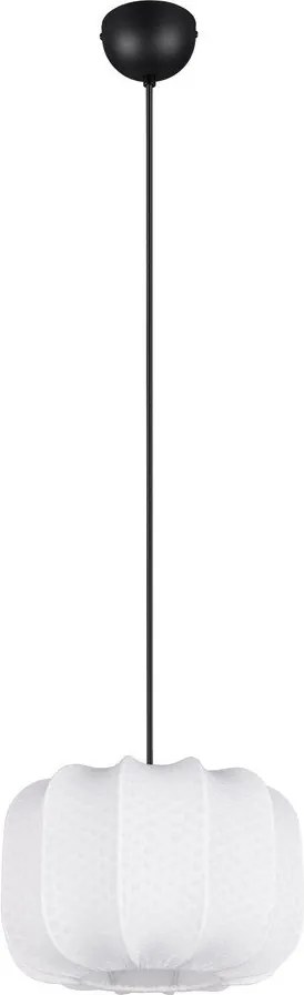Biele kovové závesné svietidlo s textilným tienidlom ø 25 cm Madleine – Reality