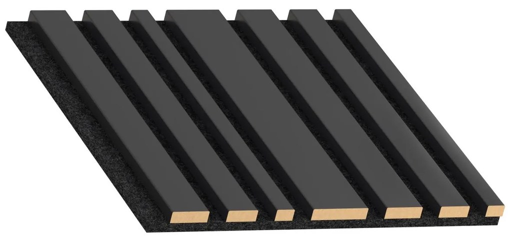 Acoustic Line Akustický obkladový panel, lamelové drevo, 300 × 300 × 28 mm, čierna