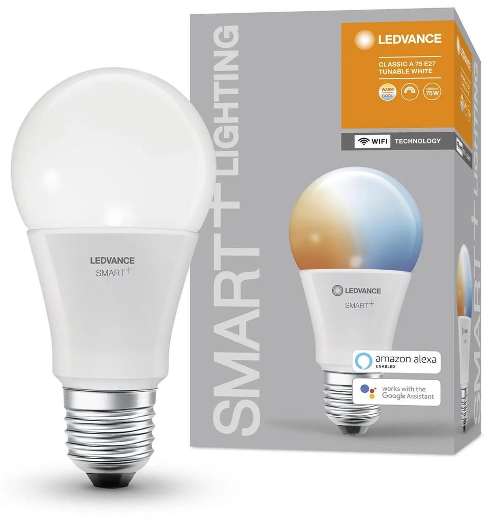 LEDVANCE Inteligentná LED žiarovka SMART+ WIFI, E27, A75, 9,5W, 1055lm, 2700-6500K, teplá-studená biela