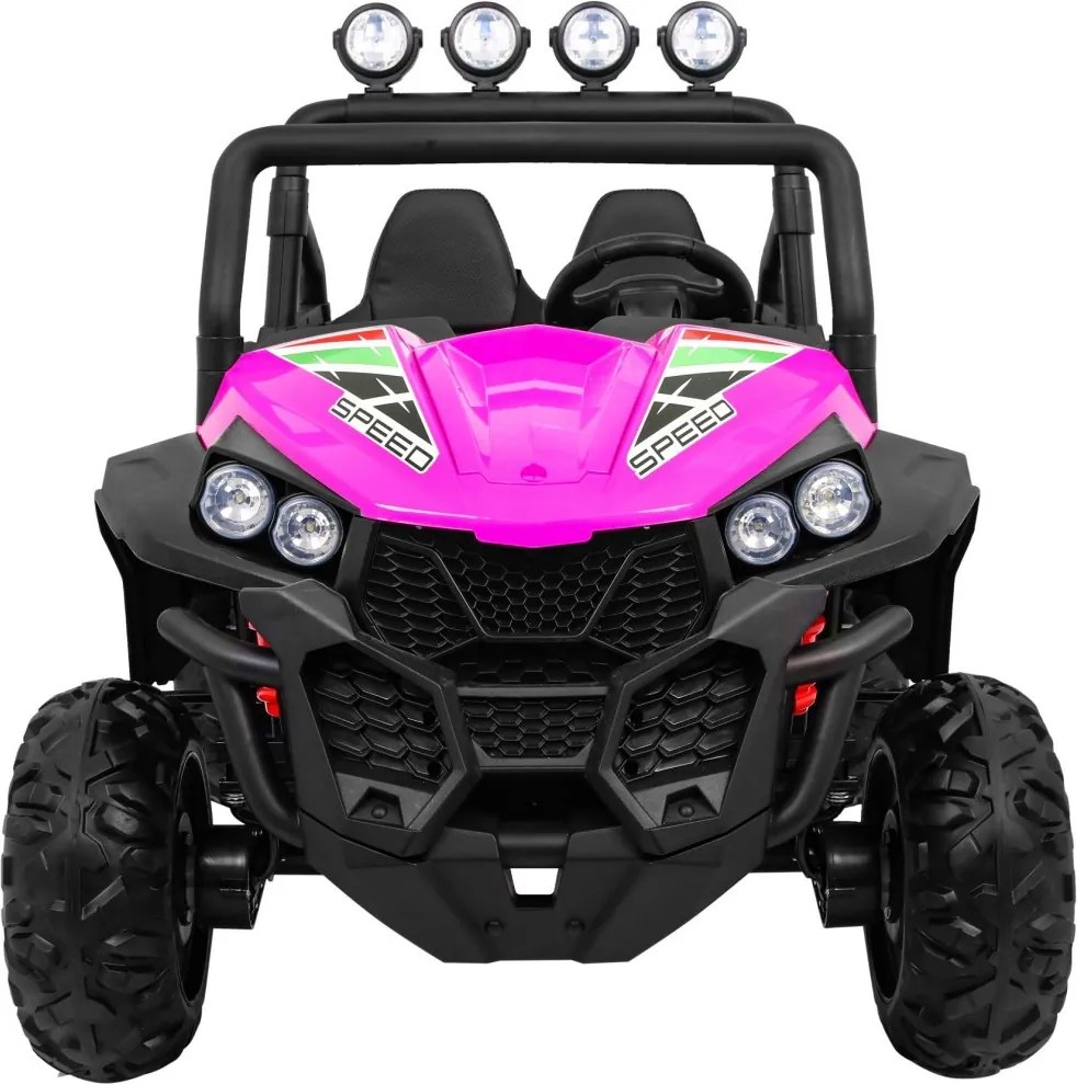 Ramiz Terénna veľká bugina pre deti Ružová + pohon 4x4 + diaľkové ovládanie + nosič batožiny + rádio MP3 + LED