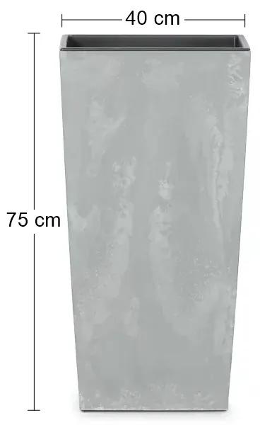 Vysoký plastový kvetináč DURS400E 40 cm - sivý betón