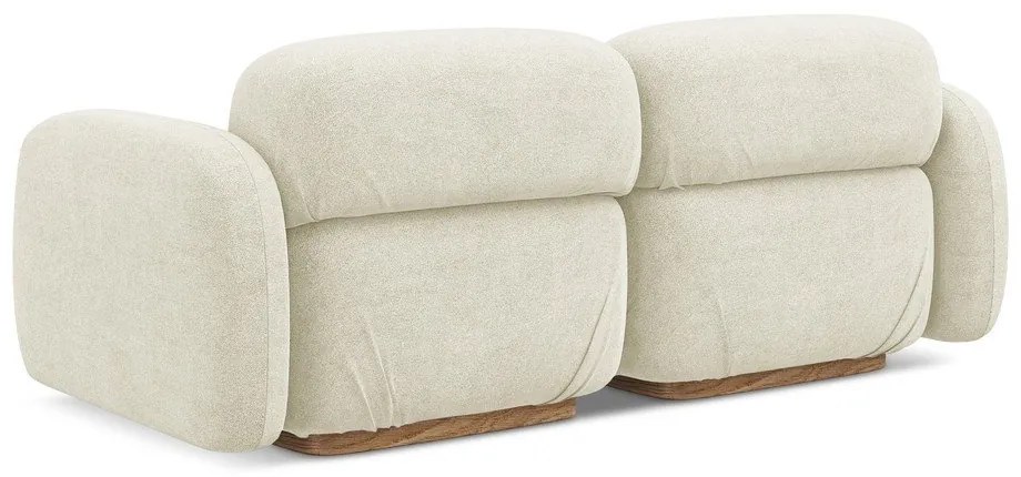 Krémovobiela pohovka z textílie buklé 190 cm Ailani – Makamii