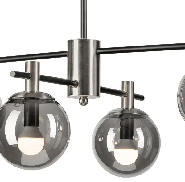 Luster na tyči LILOU 4xE14/5W/230V matný chróm/dymová