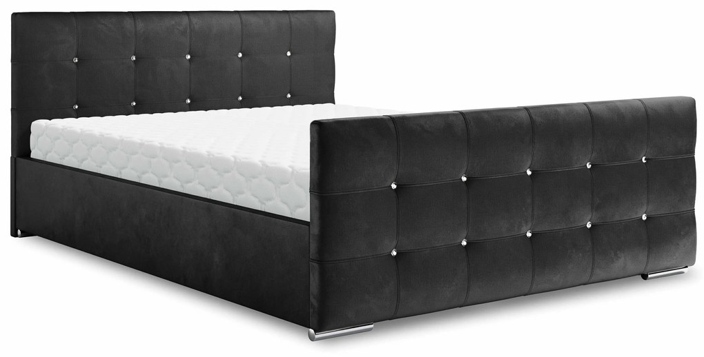 Manželská posteľ 180 cm Darrin (čierna) (s roštom a úložným priestorom). Vlastná spoľahlivá doprava až k Vám domov. 1046887