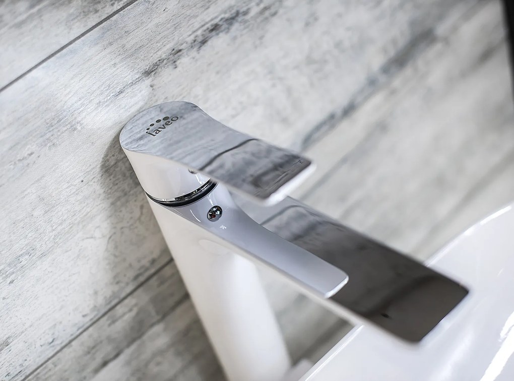 Laveo Raila, vysoká umývadlová batéria stojanková h-250, chrómová-biela, LAV-BLL_62ND