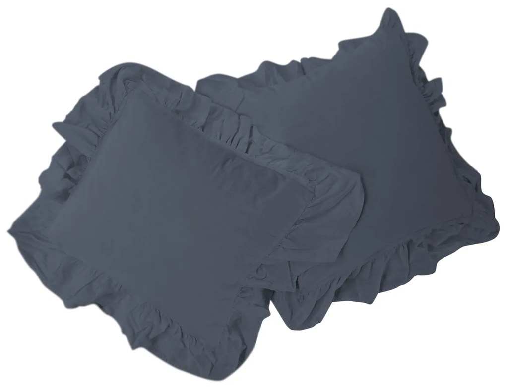 DEKORAČNÉ OBLIEČKY NA VANKÚŠ STONEWASHED SADA 2 KS 40X40 CM SIVÁ