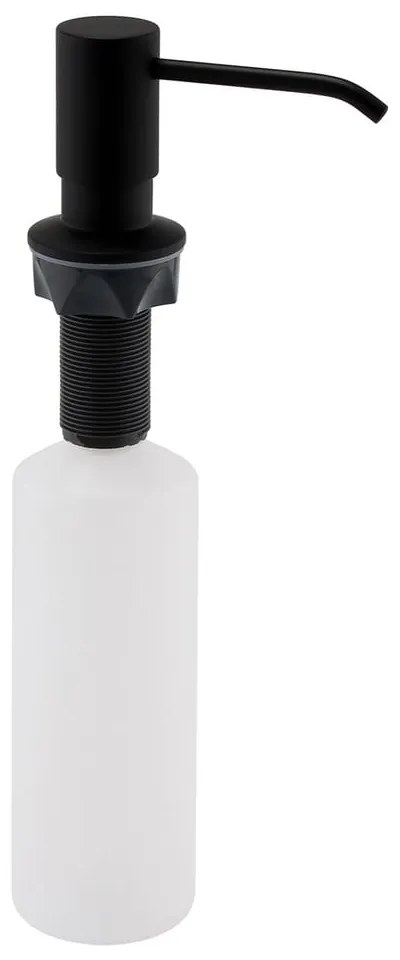 Matne čierny plastový zápustný dávkovač mydla 350 ml – Sapho