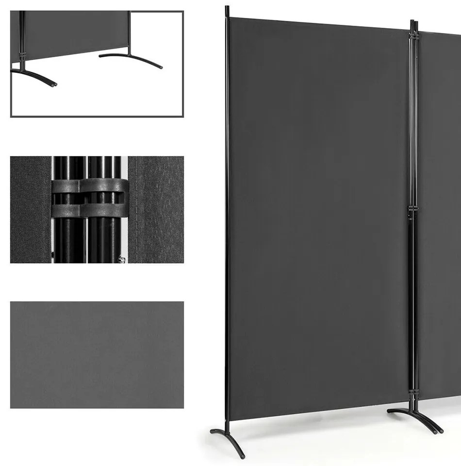 Mobilný paraván 260x180 cm, sivý