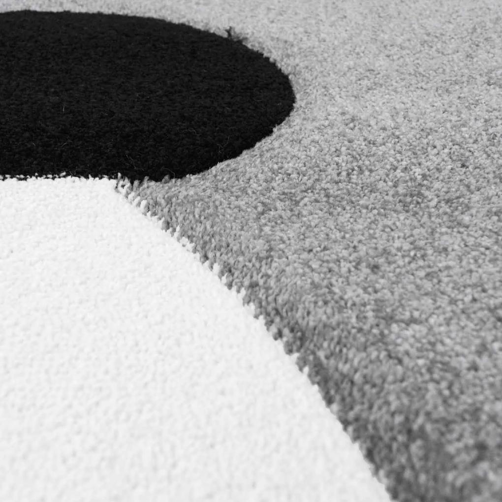Dekorstudio Okrúhly detský koberec BEAUTY Sivá panda Priemer koberca: 160cm