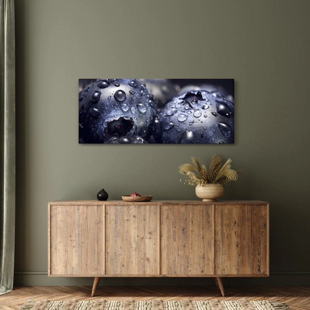 Obraz ovocia s kvapkami vody (120x50 cm)