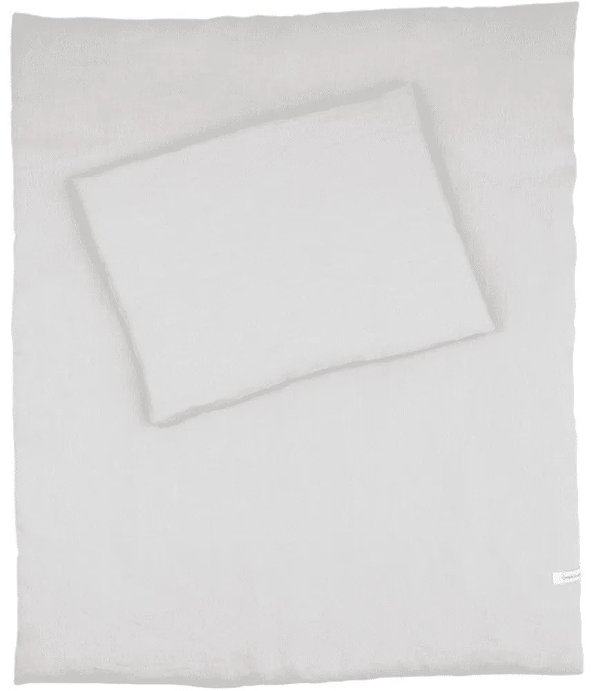 Lněná sada do postýlek s výplní světle šedá 50x65 cm