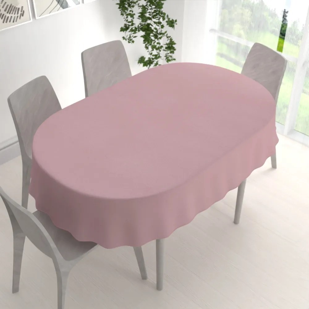 Biante Dekoračný oválny obrus BKS-413 Púdrovo ružový - 2.AKOSŤ 140x180 cm