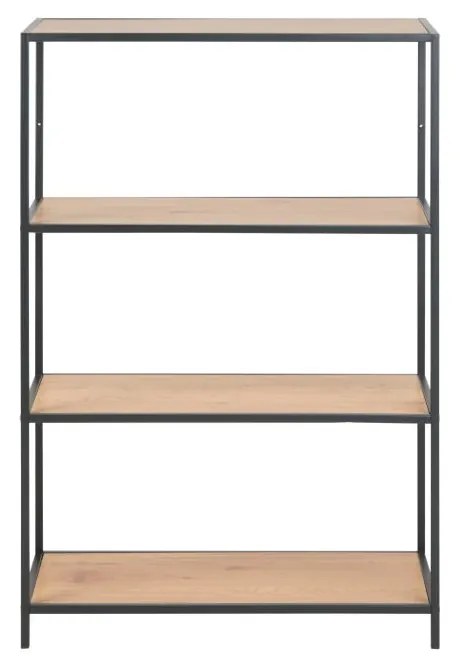 Knižnica v dekore duba v čierno-prírodnej farbe 77x114 cm Seaford – Actona
