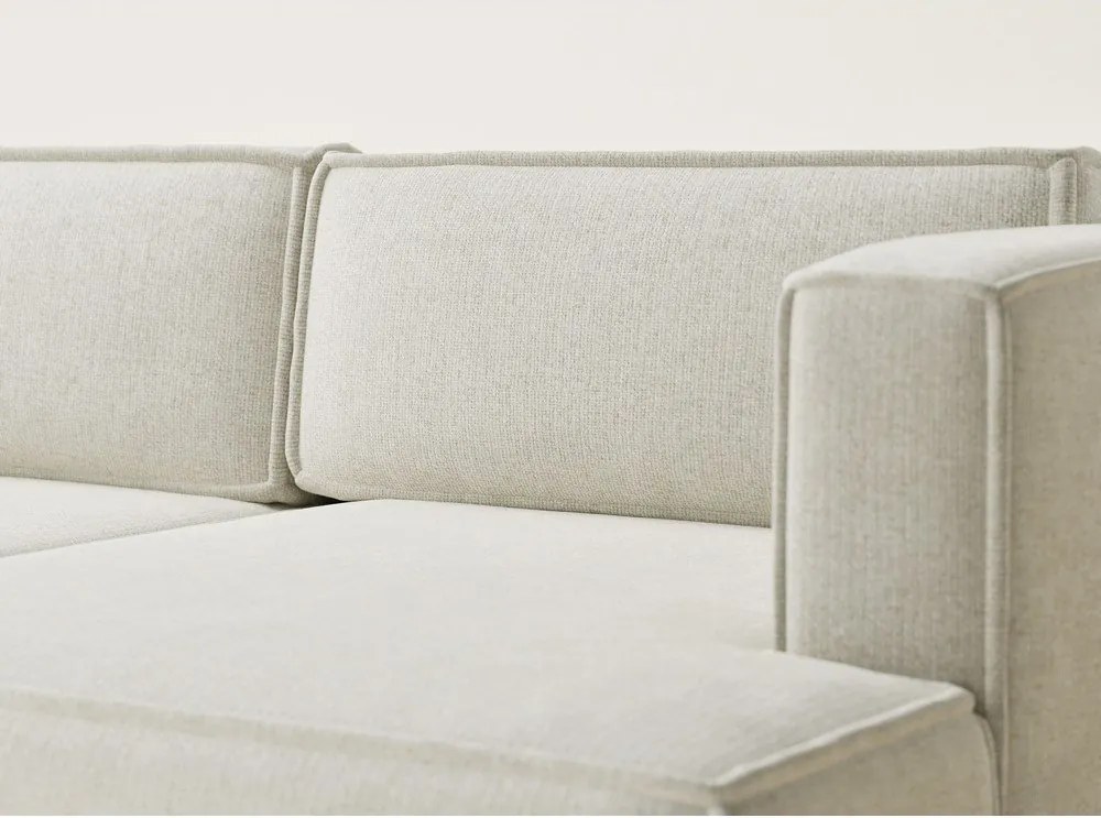 Krémovobiela ženilková rozkladacia/s úložným priestorom rohová pohovka (pravý roh/s leňoškou) Velto – Maison de Rêve