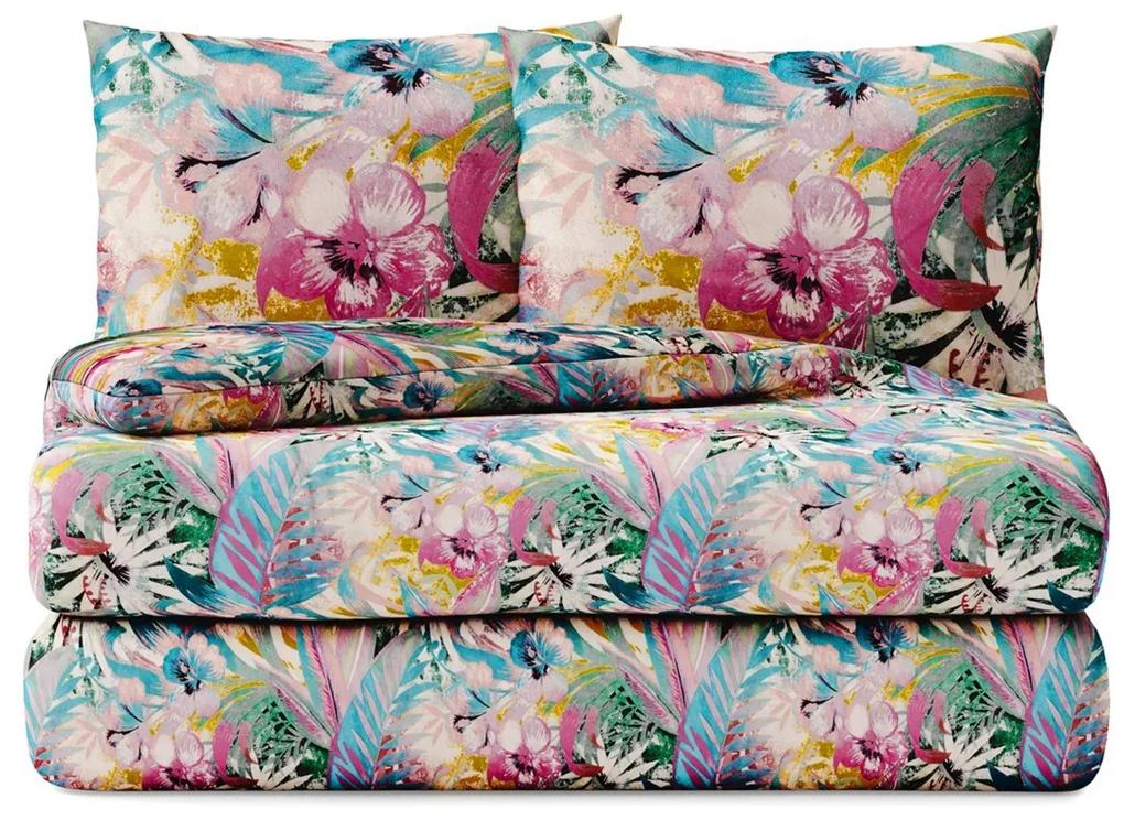 AmeliaHome Bavlnená posteľná bielizeň Averi Hawaii farebná, velikost 160x200+70x80*2