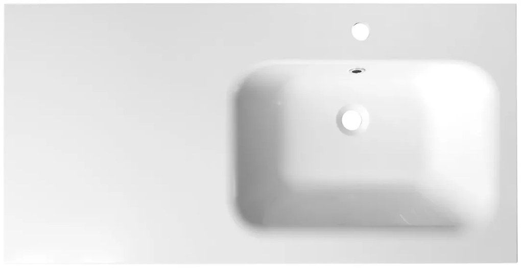 Sapho Sapho, ARECA umývadlo 110x50cm, liaty mramor, pravé, biela, AC101R